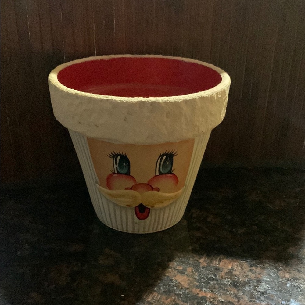 Charming Santa Ceramic Planter